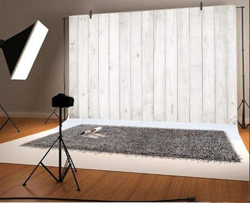 Yeele 7x5ft Vintage Wood Backdrop Retro Rustic White and Gray Wooden Floor Background for Photography Kids Adult Photo Booth Video Shoot Vinyl Studio Props - Image 2