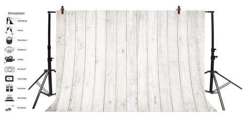 Yeele 7x5ft Vintage Wood Backdrop Retro Rustic White and Gray Wooden Floor Background for Photography Kids Adult Photo Booth Video Shoot Vinyl Studio Props - Image 3