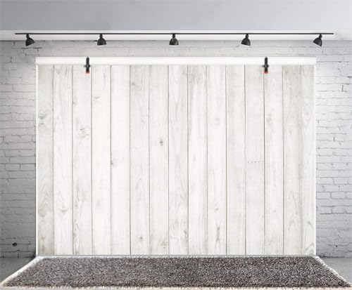 Yeele 7x5ft Vintage Wood Backdrop Retro Rustic White and Gray Wooden Floor Background for Photography Kids Adult Photo Booth Video Shoot Vinyl Studio Props - Image 4