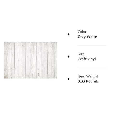 Yeele 7x5ft Vintage Wood Backdrop Retro Rustic White and Gray Wooden Floor Background for Photography Kids Adult Photo Booth Video Shoot Vinyl Studio Props - Image 5
