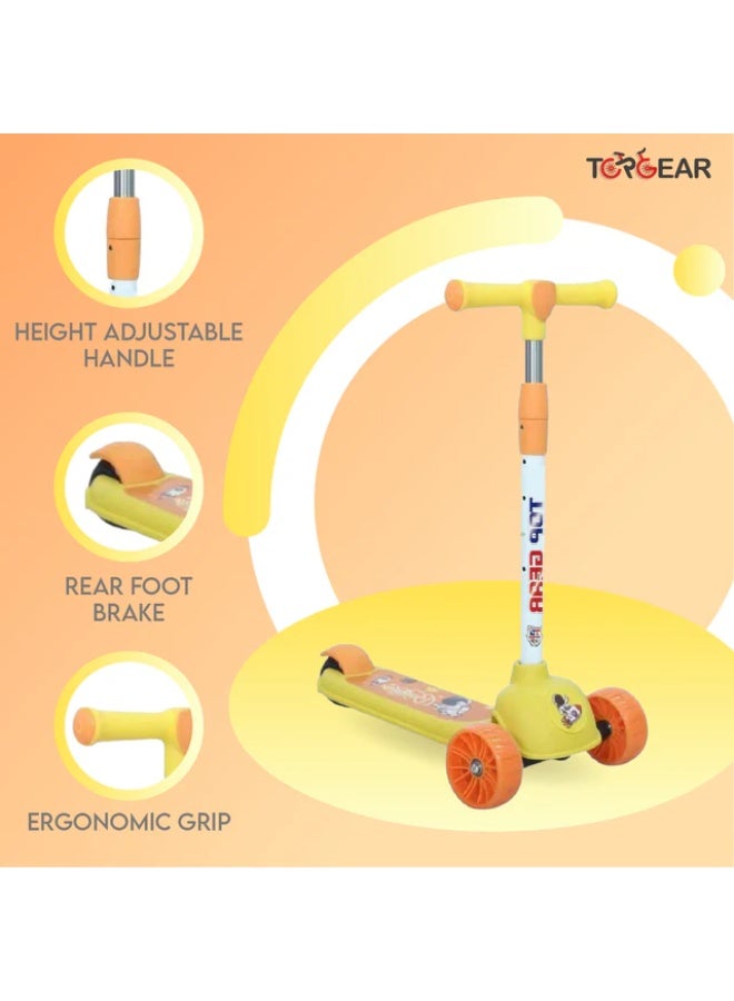 Top Gear Kids 3-Wheel Scooter with Flashing LED Wheels & Adjustable Height (Ages 2-4) - Image 4
