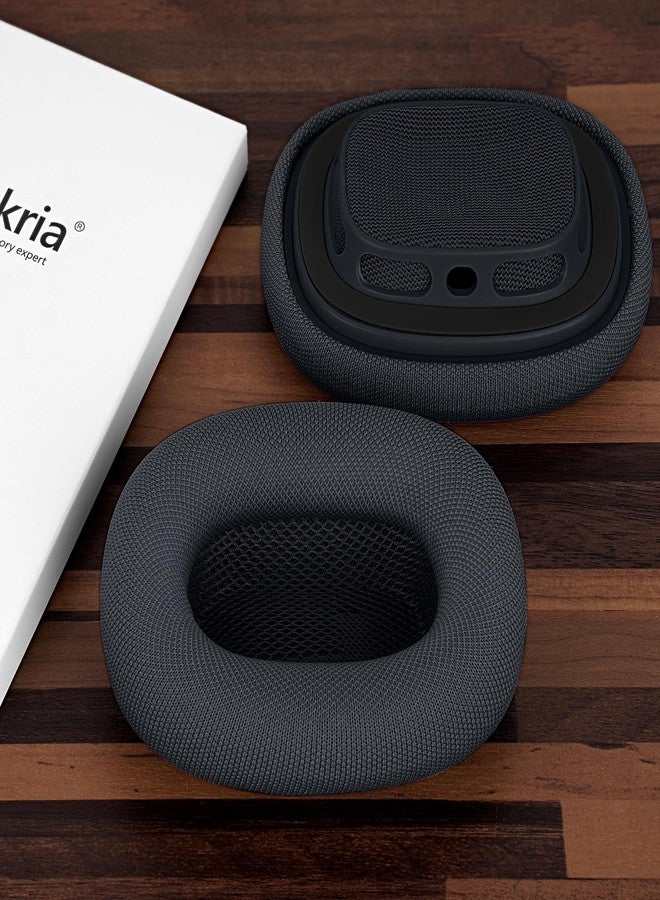 Geekria Comfort Mesh Fabric Replacement Ear Pads Compatible with Apple AirPods MAX (A2096), AirPods MAX2 (A3184) Headphones Ear Cushions, Repair Parts (Midnight) - Image 4