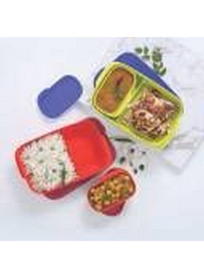 Tupperware صندوق غداء بلاستيكي من تابروير سعة 590 مل عبوة من 2 مع 4 حاويات (متعدد الألوان) - Image 3