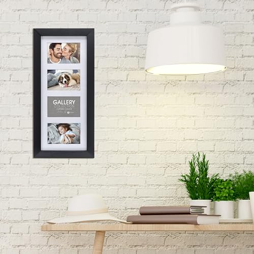 Malden International Designs Black 4 Opening 4x6 Matted Collage Photo Wall Frame - Image 3