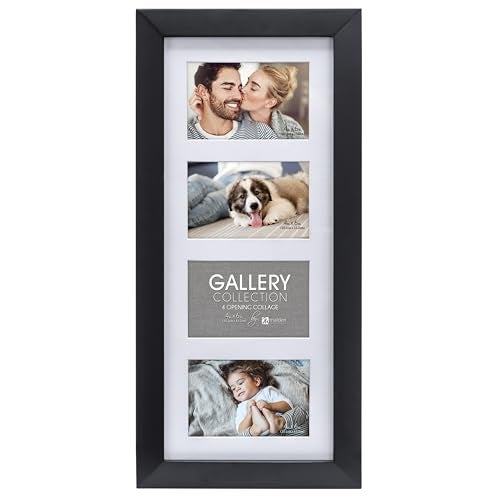 Malden International Designs Black 4 Opening 4x6 Matted Collage Photo Wall Frame - Image 5