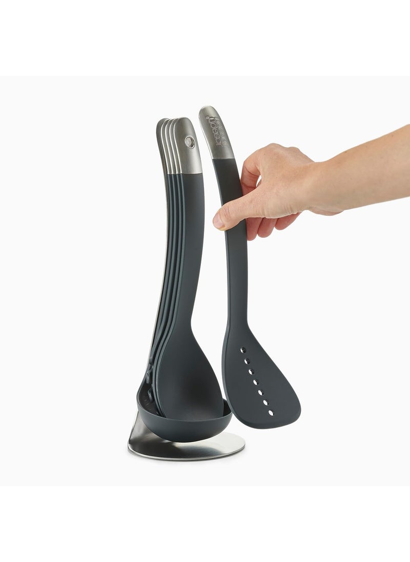 Joseph Joseph Joseph Joseph 95031 Nest 100 Utensils Compact Stacking Kitchen Tool Set with Magnetic Storage Stand Nylon 5Piece Gray  - Image 2