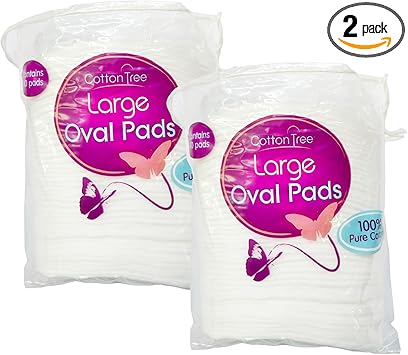 Cotton Tree Large Oval Cotton Pads 100 Pure Cotton 2 Pack