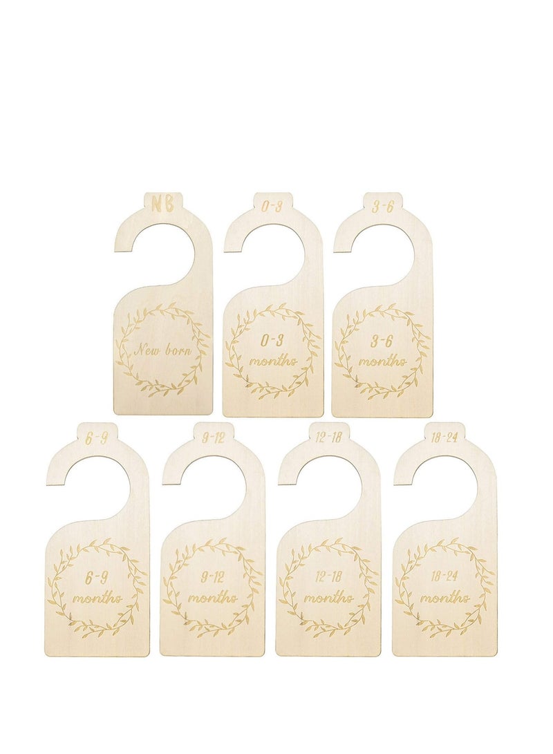 Zikra Wood Baby Closet Divider Wooden Baby Closet Organizers Hanging Closet Dividers from Newborn Infant to 24 Months Home Nursery Baby Clothes - Image 1