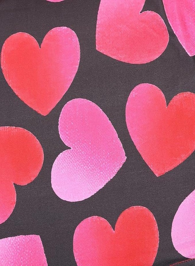 DACSOIT Valentines Toddler Girl Dress Love Hearts Print Ruffle Bottom Long Sleeve Casual Dress 3-8Y, Sweet, 6-7 Years - Image 5
