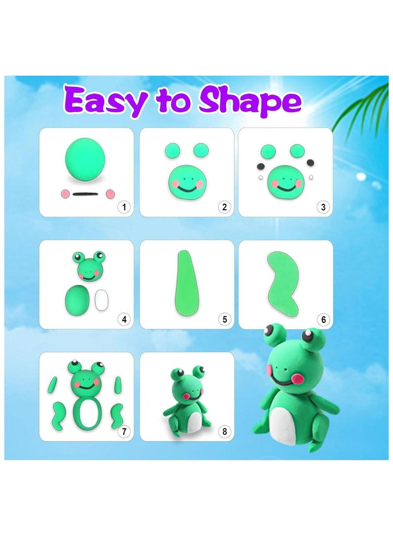 ميتوي طين جاف بالهواء، 48 لونًا من البلاستيسين، مجموعة طين للنحت مع 3 أدوات نحت، بلاستيسين DIY لتعليم الأطفال - Image 4