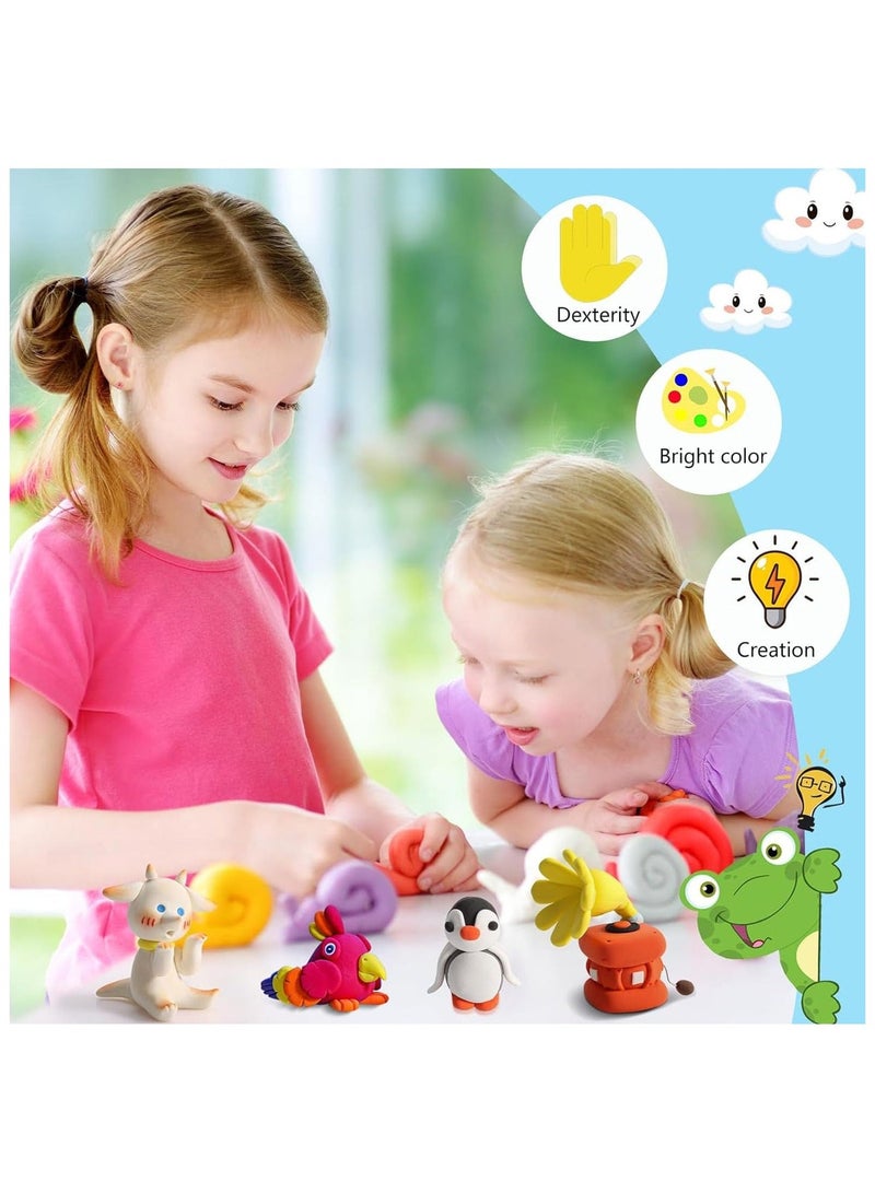 ميتوي طين جاف بالهواء، 48 لونًا من البلاستيسين، مجموعة طين للنحت مع 3 أدوات نحت، بلاستيسين DIY لتعليم الأطفال - Image 3