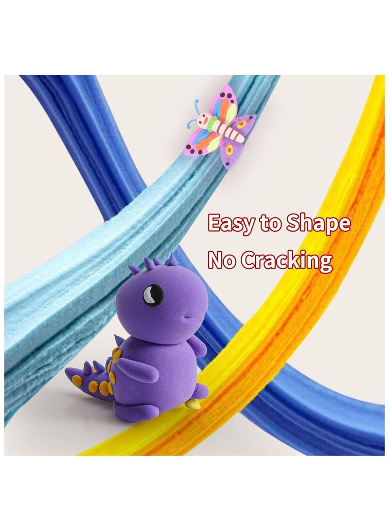 ميتوي طين جاف بالهواء، 48 لونًا من البلاستيسين، مجموعة طين للنحت مع 3 أدوات نحت، بلاستيسين DIY لتعليم الأطفال - Image 2