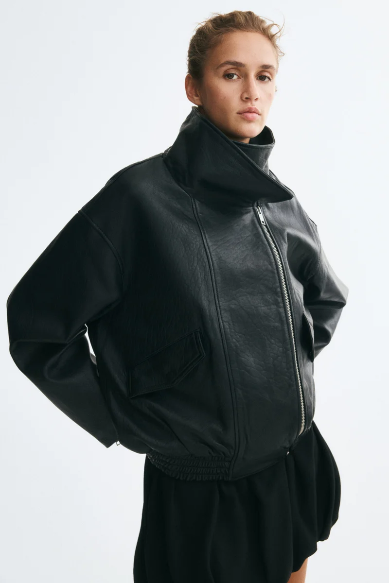 H&M  Oversized leather jacket for Women | Best Price UAE