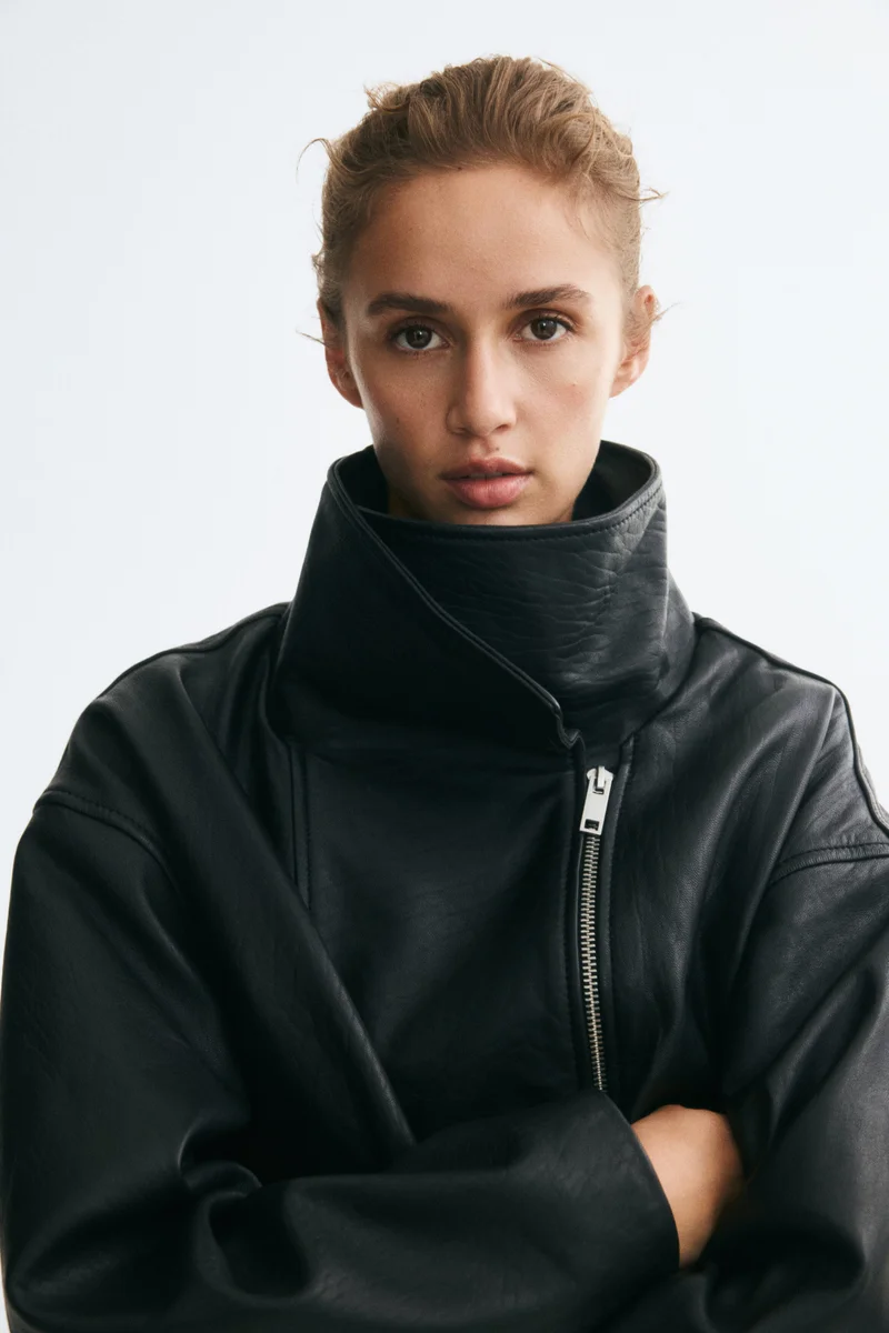 H&M  Oversized leather jacket for Women | Best Price UAE
