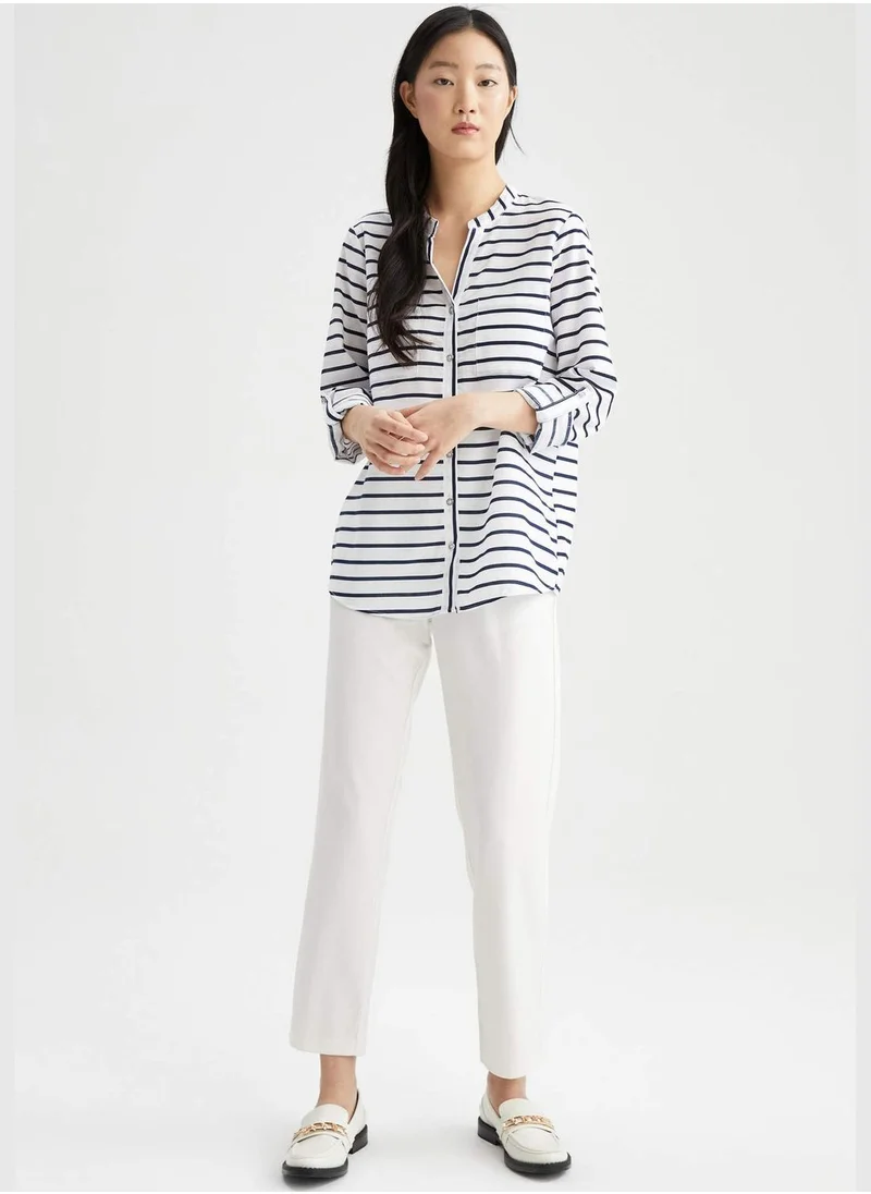 ديفاكتو Relaxed Fit Striped Poplin Shirt