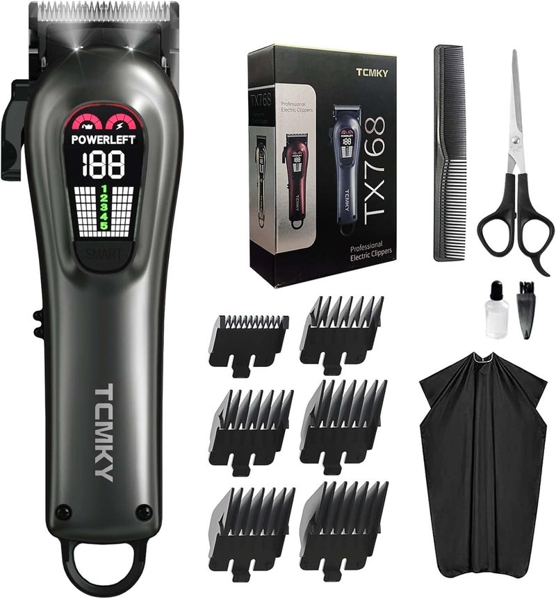 Hair Clippers for Men Professional Hair Trimmer for Men CordlessCorded Barber Clippers for Hair Cutting  GroomingRechargeable Hair Trimmer Kit for HouseholdSilvery