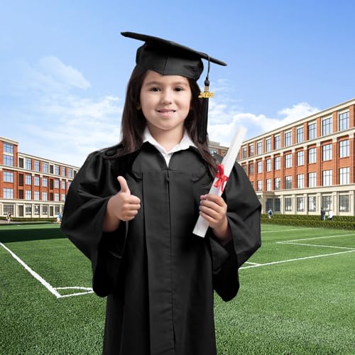 Mukum Kindergarten Graduation Cap and Gown Set with 2025 Charms Tassel Matte Woven Graduations Cap and Gown for Kid Preschool Kindergarten Black-30 - Image 5