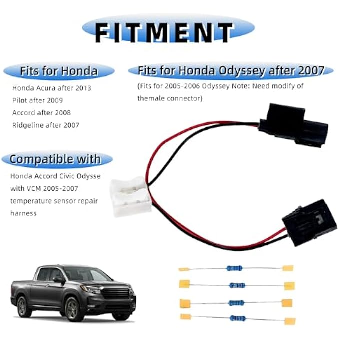 hodflop Vcm Muzzler Harness Disable Kit For Honda 35L V6 Engine With Vcm  Fit For Acura 2013 Pilot 2009 Accord 2008 Ridgeline Odyssey 2007 - Image 3