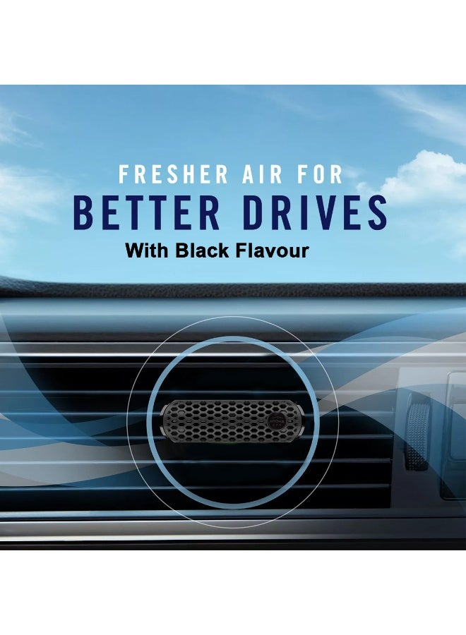 أروما معطر جو أروما كار هيكس بوليمر أسود يدوم طويلاً، عطر طبيعي، مقاوم للانسكاب، مشبك فتحة تهوية للسيارة، موزع هواء محسن للمزاج، تنشيط تدفق الهواء، ملحق سيارة أسود أنيق، مناسب عالميًا للفتحات، رائحة منعشة قوية - Image 2