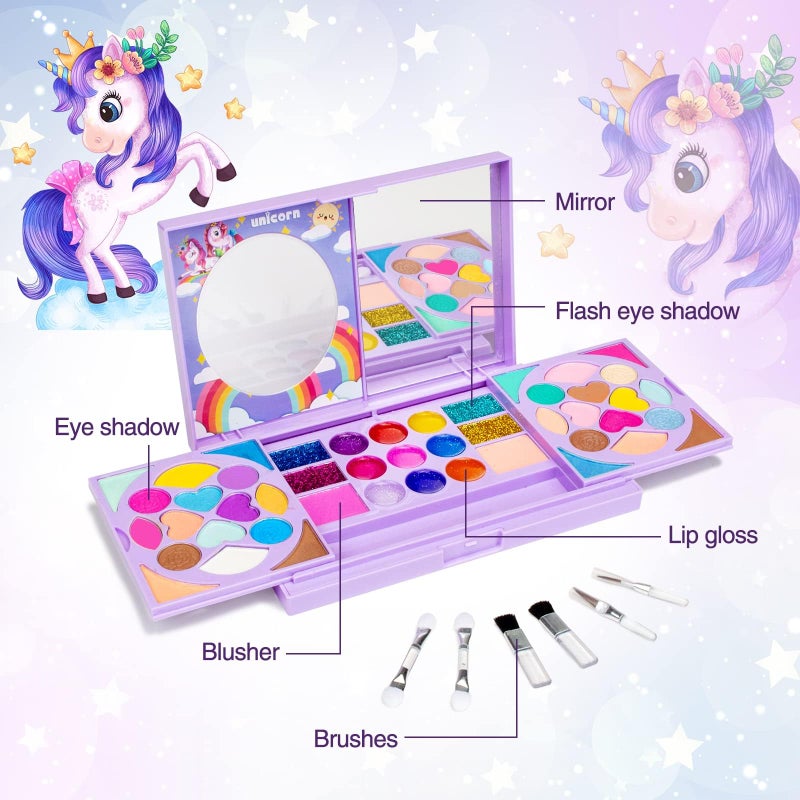 Tomons Kids Makeup Kit for Girl Real Washable Cosmetic Toy Beauty Set, Birthday Toys Gift for 3 4 5 6 7 8 9 10 Year Girls - Image 3