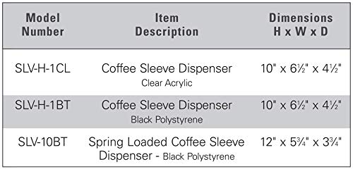 Dispense-Rite SLV-H-1BT Countertop Coffee Sleeve Dispenser, Black - Image 2