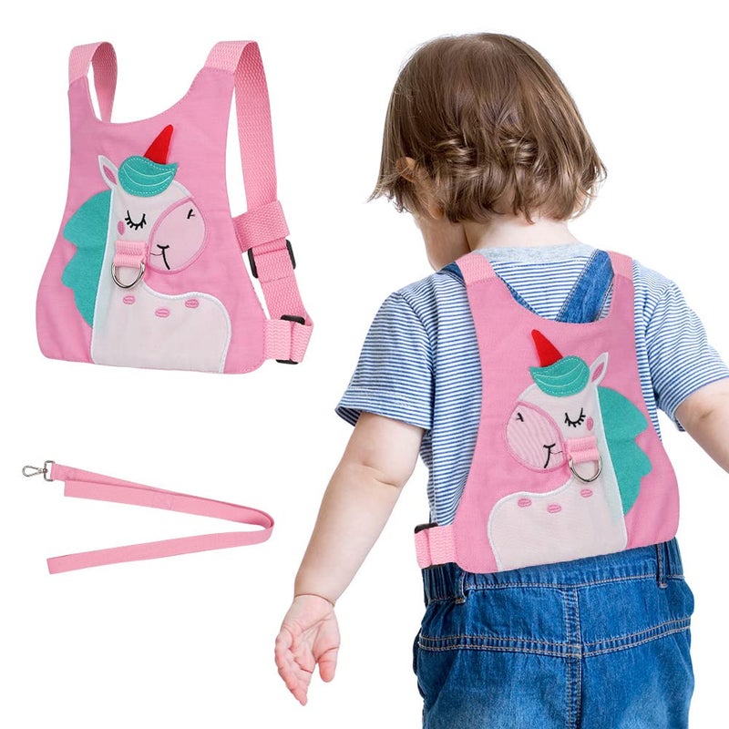 FlyIdeas AOMIG Baby Reins, Baby Walking Reins and Toddler Safety Harness, Pony Baby Reins Safety Leash for Toddlers Boys and Girls (Pink) - Image 2