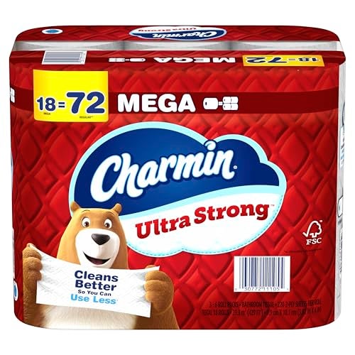 Charmin Ultra Strong Toilet Paper 18 Mega Rolls, 220 Sheets Per Roll - Image 1