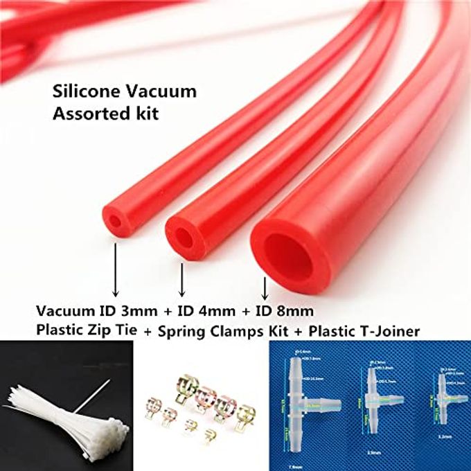 AotoKoop Silicone Vacuum Hose Engine Dress Up Kit, compatible with BMW, Mini, Ford, Suzuki, etc DIY Vacuum Hose KIT, Red - Image 2