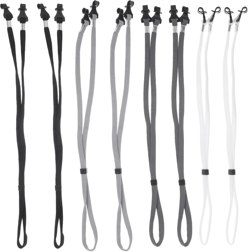 8pcs Anti-slip Glasses Lanyard Set with Neck Strap, Comfortable Eyeglass Holder for Outdoor Sports, Sturdy Black, White, Dark Gray, Light Gray Retainers - Image 1