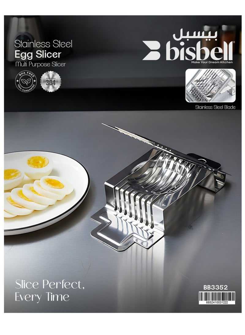 بيسبل قطاعة وقاطعة بيض بيسبيل ٢ في ١ من الفولاذ المقاوم للصدأ | قطاعة متينة متعددة الاستخدامات للبيض المسلوق والفطر والكيوي | خاصية التقطيع والتقطيع | خالية من مادة BPA - BB3352 - Image 5