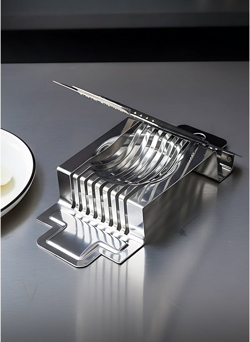 بيسبل قطاعة وقاطعة بيض بيسبيل ٢ في ١ من الفولاذ المقاوم للصدأ | قطاعة متينة متعددة الاستخدامات للبيض المسلوق والفطر والكيوي | خاصية التقطيع والتقطيع | خالية من مادة BPA - BB3352 - Image 1