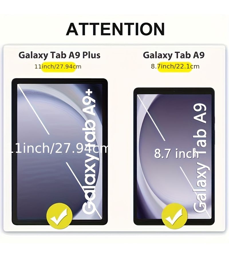 2 عبوات حماية شاشة من الزجاج المقوى لجهاز Galaxy Tab A9 Plus مقاس 8.7 و11 بوصة عالية الدقة - Image 3
