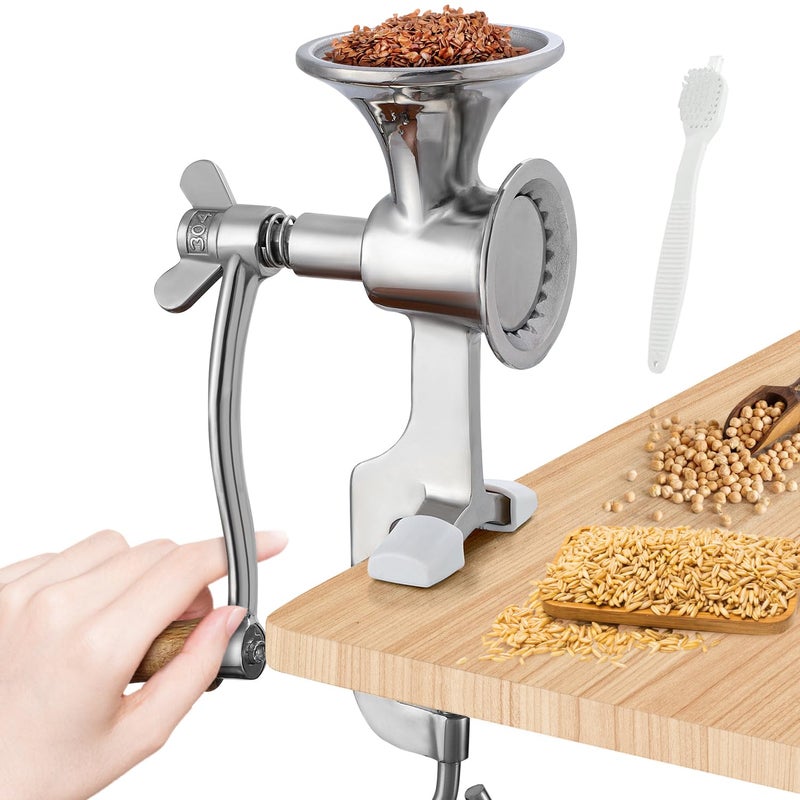 CGOLDENWALL CGOLDENWALL Manual Grain Mill Stainless Steel Grinder Handoperated Coffee Grinder with Finenessadjustable Spring for Spice Pepper Corn Coffee Beans Grains 