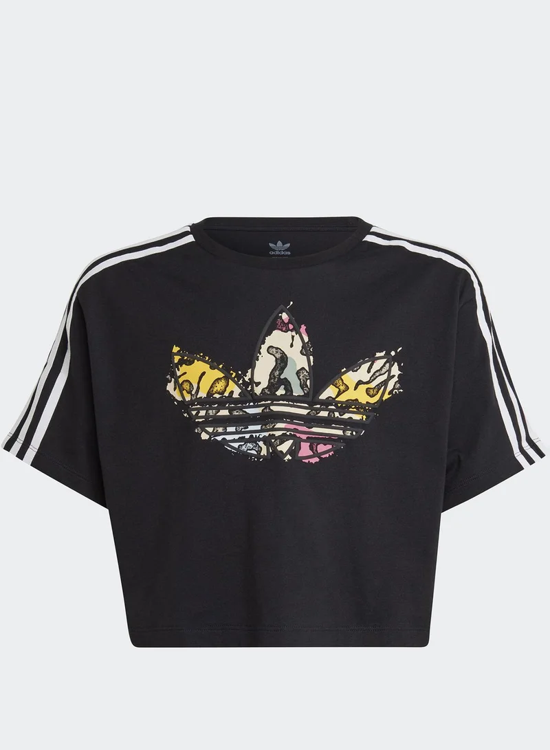 adidas Originals Kids Animal Print Cropped T-Shirt