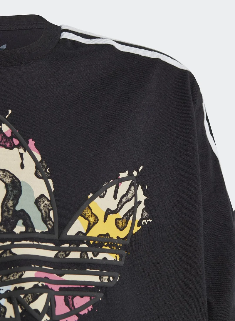 adidas Originals Kids Animal Print Cropped T-Shirt