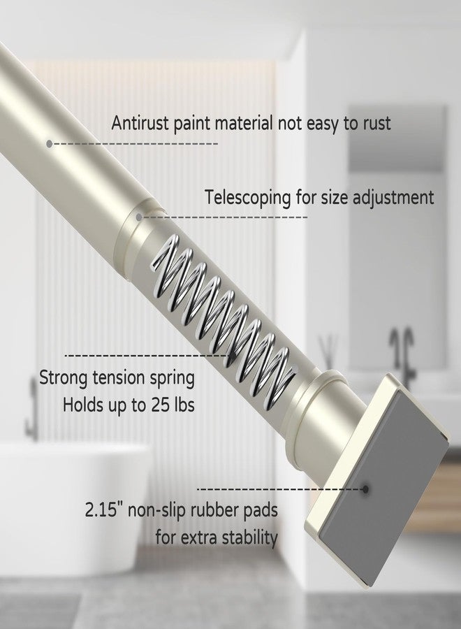 UIOSANRT Brushed Nickel Shower Curtain Rod 31-79 Inches Non-Slip Shower Rod Tension Mounted No Drill Tension Shower Curtain Rods Spring Tension Rod for Windows Bathroom - Image 3