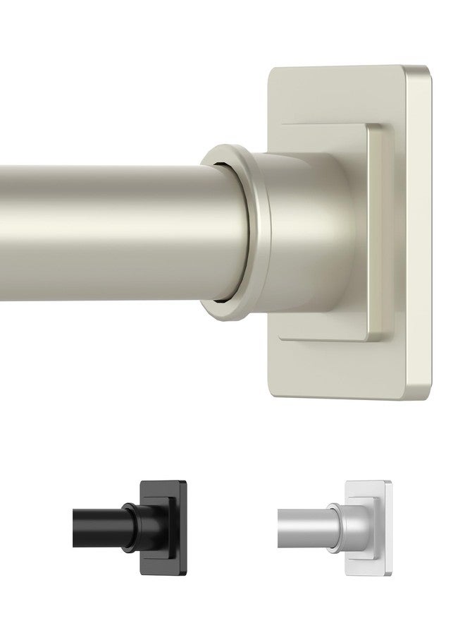 UIOSANRT Brushed Nickel Shower Curtain Rod 31-79 Inches Non-Slip Shower Rod Tension Mounted No Drill Tension Shower Curtain Rods Spring Tension Rod for Windows Bathroom - Image 1