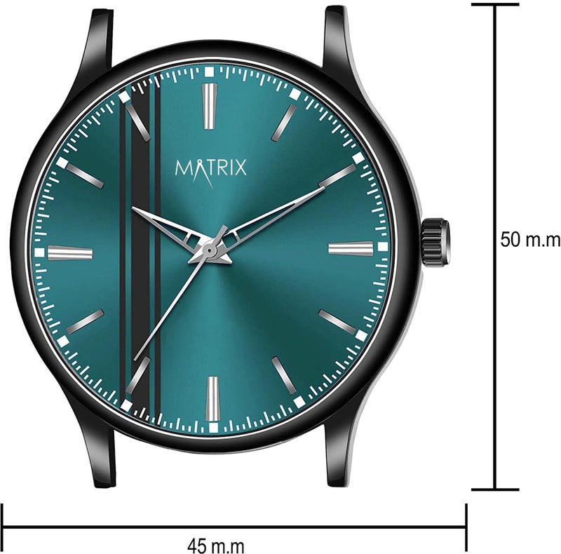 Matrix Minimalist Dial with Softest Silicone Strap Analog Wrist Watch for Men & Boys (Teal) - Image 3
