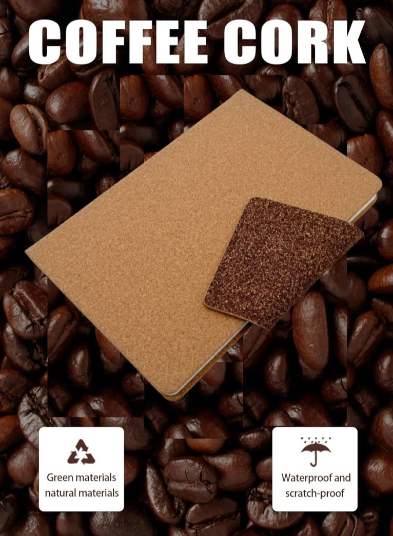 【DIAMOND】Coffee grounds cork notebook,Journal, 90 Sheets/180 s 100GSM Thick Cream Paper,Writing,Travel,Business,Work  School,Journals for Writing Hardcover Journal Supplies for Work Note Taking - Image 1