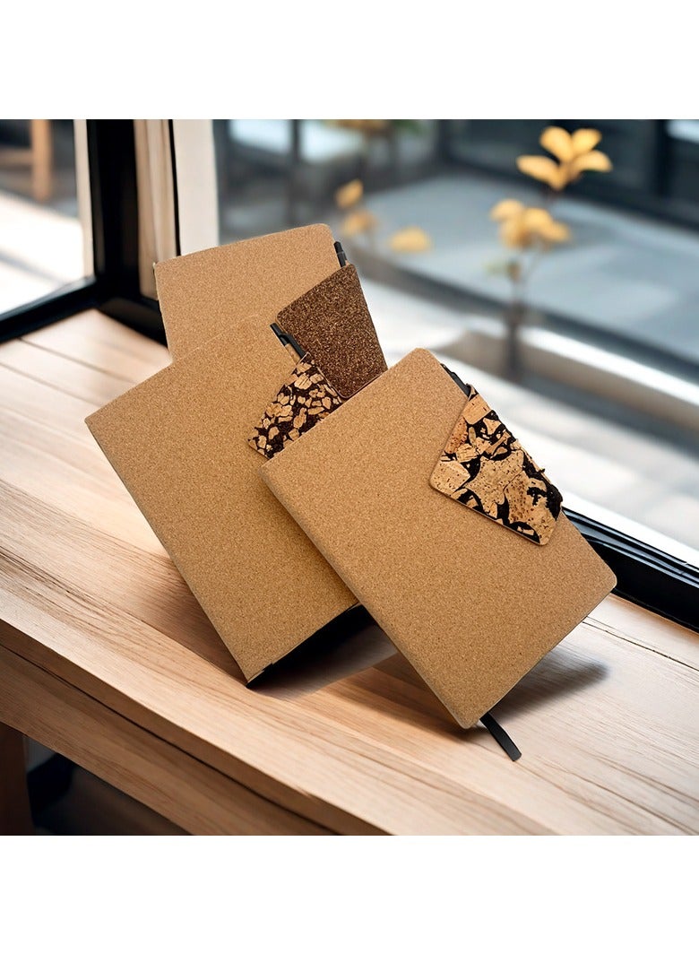 【DIAMOND】Coffee grounds cork notebook,Journal, 90 Sheets/180 s 100GSM Thick Cream Paper,Writing,Travel,Business,Work  School,Journals for Writing Hardcover Journal Supplies for Work Note Taking - Image 3