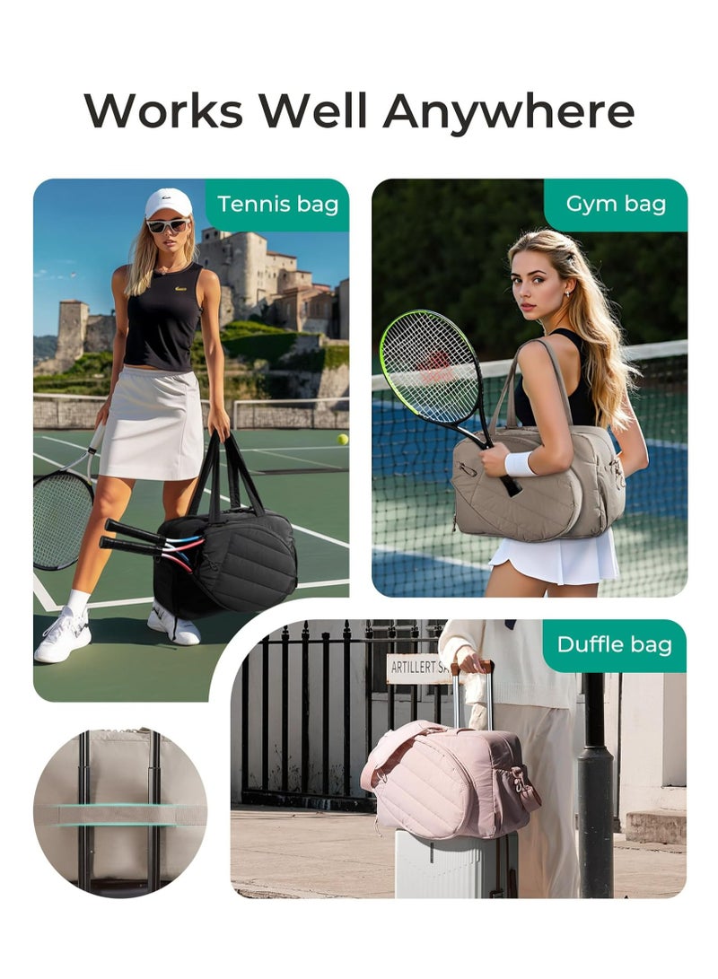 أوزيغالور حقيبة رياضية للتنس تتسع لـ 2 مضرب مع جيب للأحذية للنساء، حقيبة رياضية تتسع لجهاز كمبيوتر محمول حتى 15.6 بوصة للصالة الرياضية والسفر (وردي) - Image 3