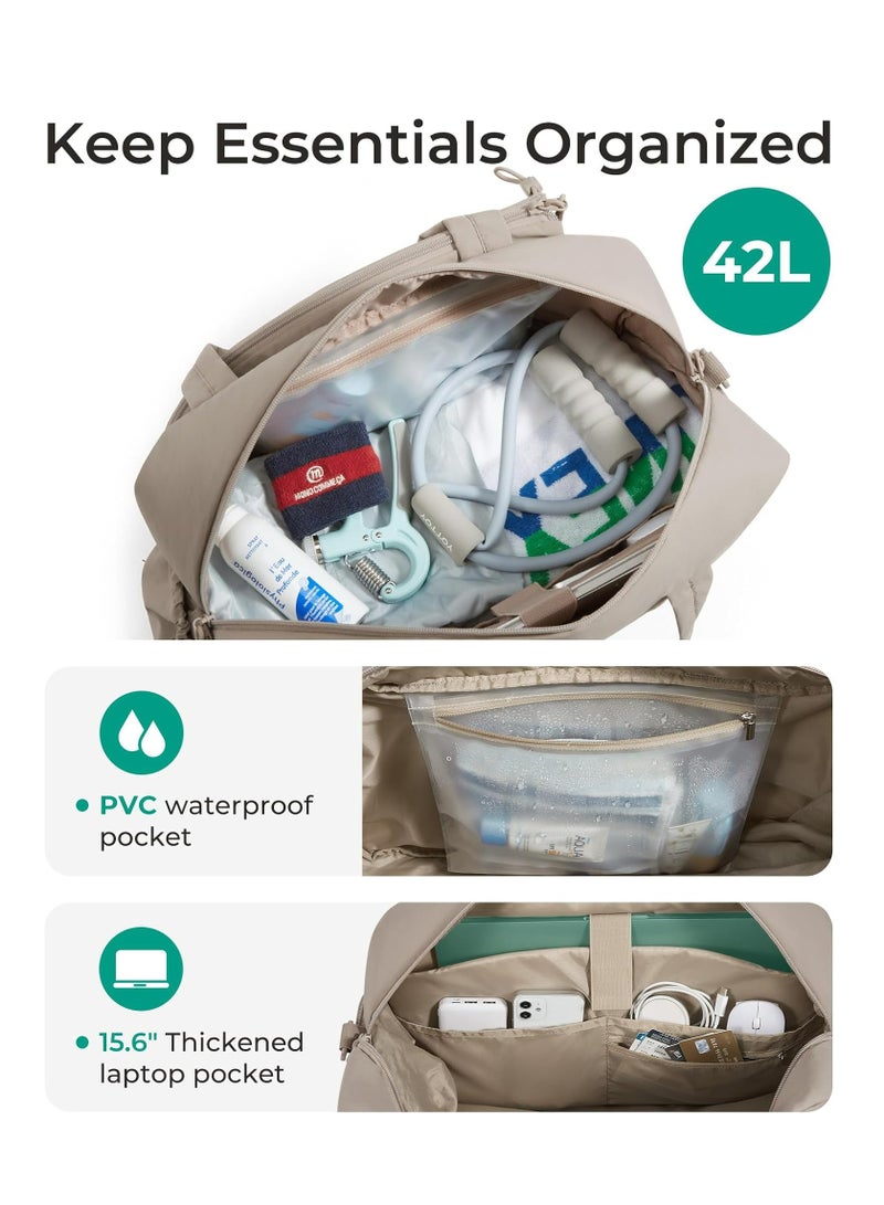 أوزيغالور حقيبة رياضية للتنس تتسع لـ 2 مضرب مع جيب للأحذية للنساء، حقيبة رياضية تتسع لجهاز كمبيوتر محمول حتى 15.6 بوصة للصالة الرياضية والسفر (وردي) - Image 4