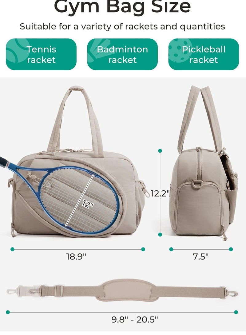 أوزيغالور حقيبة رياضية للتنس تتسع لـ 2 مضرب مع جيب للأحذية للنساء، حقيبة رياضية تتسع لجهاز كمبيوتر محمول حتى 15.6 بوصة للصالة الرياضية والسفر (وردي) - Image 5