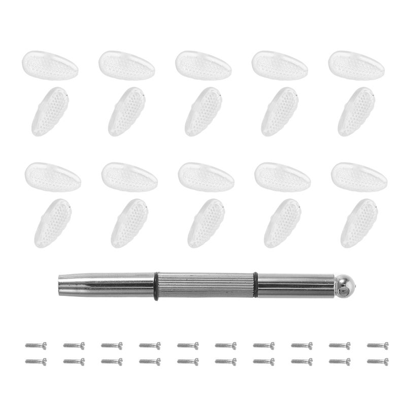 20Pcs Eyeglass Nose Pads Repair Kit Includes Screws and Tools for Universal Frame Replacement - Image 3