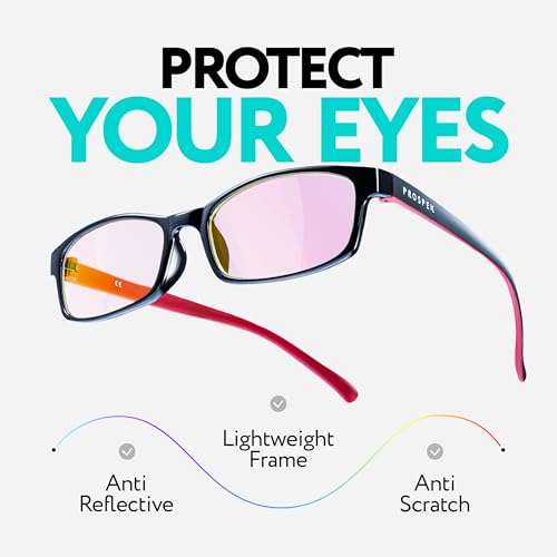 PROSPEK Blue Light Reading Glasses for Men and Women, Computer Reading Glasses 2.00 with Blue Light Protection and Clear Lens, Anti Eyestrain Glasses - Image 2