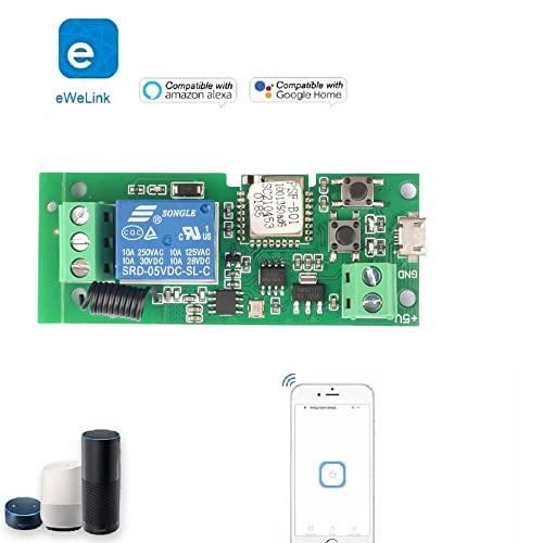 MHCOZY WiFi Wireless Smart Switch Relay Module for Smart Home 5V 5V/12V，Ba Applied to Access Control, Turn on PC, Garage Door (5v) - Image 2