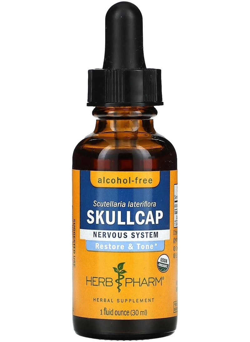 HERB PHARM - Certified Organic Skullcap Liquid Extract for Nervous System Support, 1 Fl Oz - Image 1