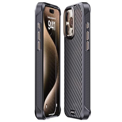 REBEL Case for iPhone 15 Pro Max [Gen-5 Aramid Fiber] Strong MagSafe Compatible, Grippy Sides, Shockproof Corners, Metal Lens + Buttons, Upgraded Protective Design, 6.7 Inch Phone 2023 (Black) - Image 5