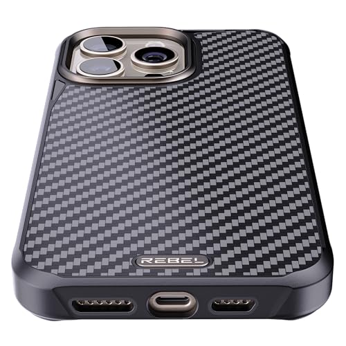 REBEL Case for iPhone 15 Pro Max [Gen-5 Aramid Fiber] Strong MagSafe Compatible, Grippy Sides, Shockproof Corners, Metal Lens + Buttons, Upgraded Protective Design, 6.7 Inch Phone 2023 (Black) - Image 4