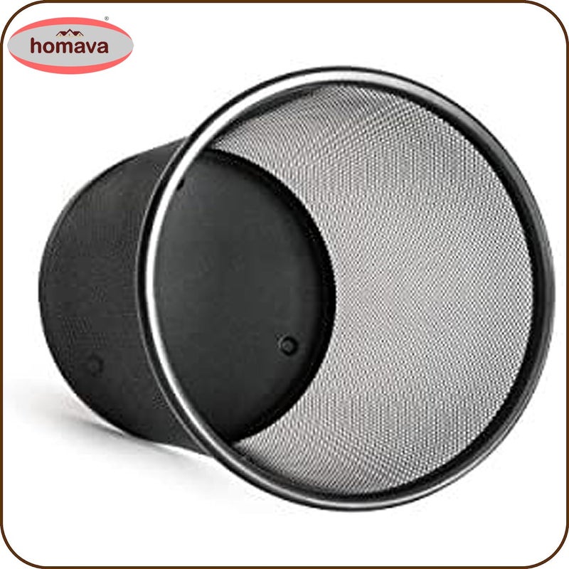 HOMAVA Metal Mesh Big Size Dustbin For Room For Kids,Waste Paper Basket | 235 X 265 X 190 MM | Pack 2 | Black - Image 4